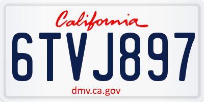 CA license plate 6TVJ897
