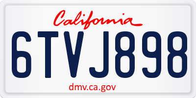CA license plate 6TVJ898