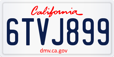 CA license plate 6TVJ899