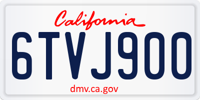 CA license plate 6TVJ900