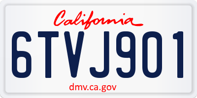 CA license plate 6TVJ901