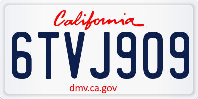 CA license plate 6TVJ909