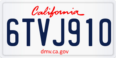 CA license plate 6TVJ910