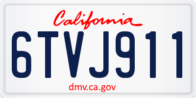 CA license plate 6TVJ911