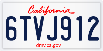 CA license plate 6TVJ912
