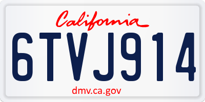 CA license plate 6TVJ914