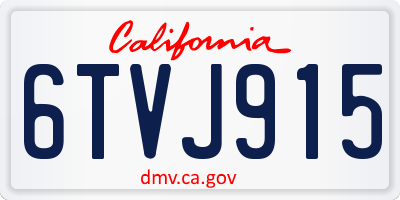 CA license plate 6TVJ915