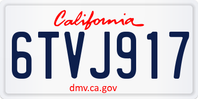 CA license plate 6TVJ917