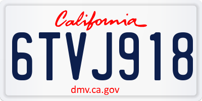 CA license plate 6TVJ918