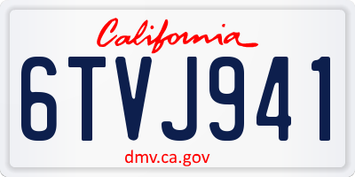 CA license plate 6TVJ941