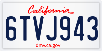 CA license plate 6TVJ943