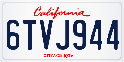 CA license plate 6TVJ944