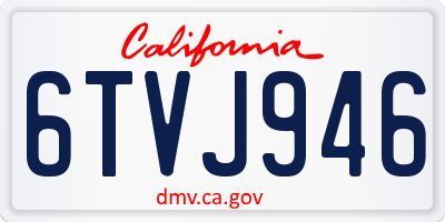 CA license plate 6TVJ946