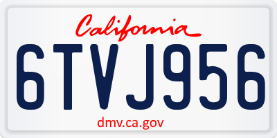CA license plate 6TVJ956