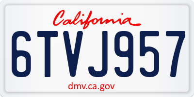 CA license plate 6TVJ957