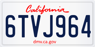 CA license plate 6TVJ964