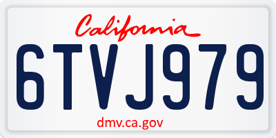 CA license plate 6TVJ979