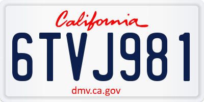 CA license plate 6TVJ981