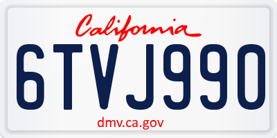 CA license plate 6TVJ990