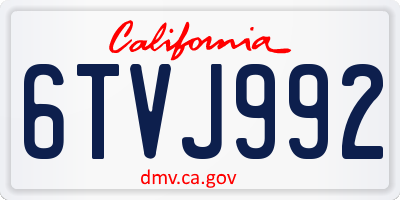 CA license plate 6TVJ992