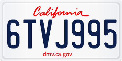 CA license plate 6TVJ995