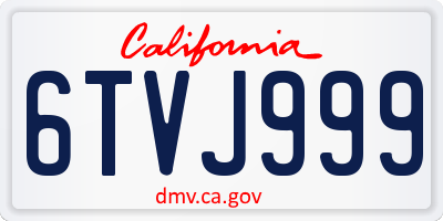 CA license plate 6TVJ999