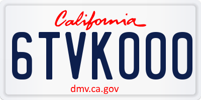 CA license plate 6TVK000