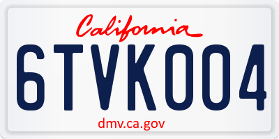 CA license plate 6TVK004