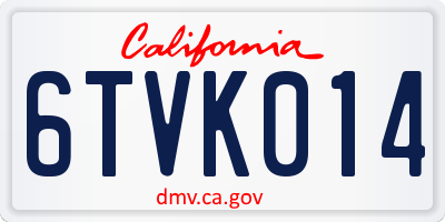 CA license plate 6TVK014