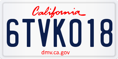 CA license plate 6TVK018
