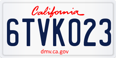 CA license plate 6TVK023