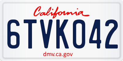 CA license plate 6TVK042