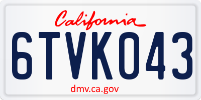 CA license plate 6TVK043