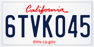 CA license plate 6TVK045
