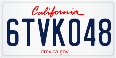 CA license plate 6TVK048