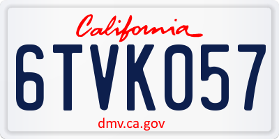 CA license plate 6TVK057