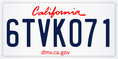 CA license plate 6TVK071