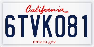 CA license plate 6TVK081