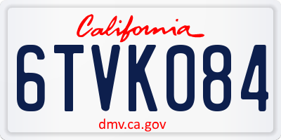 CA license plate 6TVK084