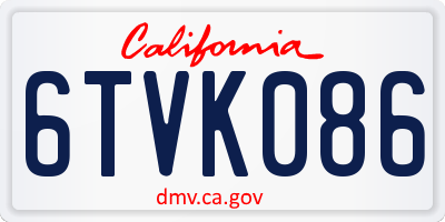 CA license plate 6TVK086