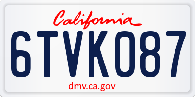 CA license plate 6TVK087