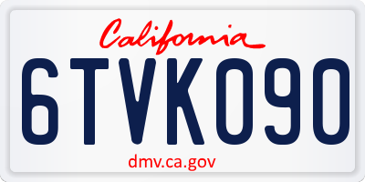 CA license plate 6TVK090