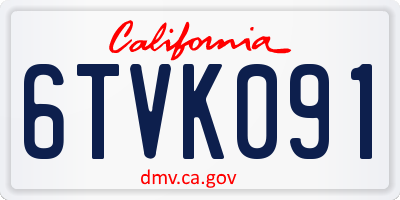 CA license plate 6TVK091