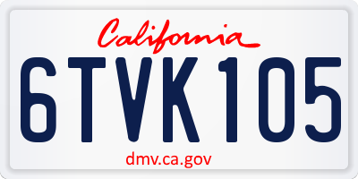 CA license plate 6TVK105
