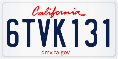 CA license plate 6TVK131