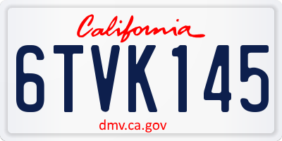 CA license plate 6TVK145