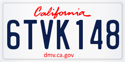 CA license plate 6TVK148