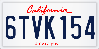 CA license plate 6TVK154