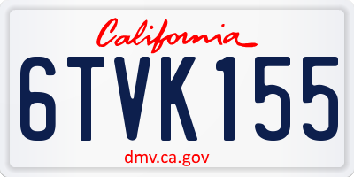 CA license plate 6TVK155