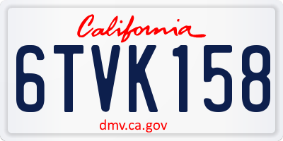 CA license plate 6TVK158